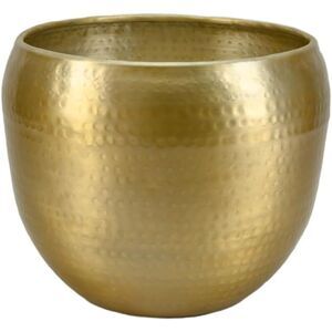 15.5" Diameter 13" Tall Serene Spaces Living Large Brass-Look Aluminum Cachepot